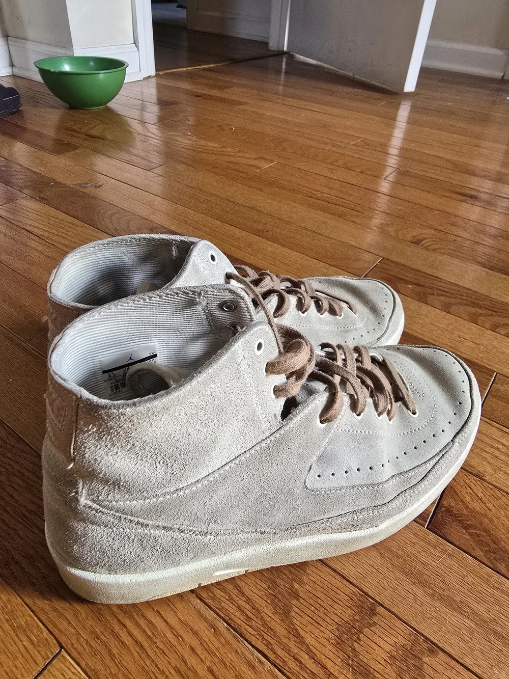 Jordan Men's High-Top Suede Sneakers in Beige and Brown